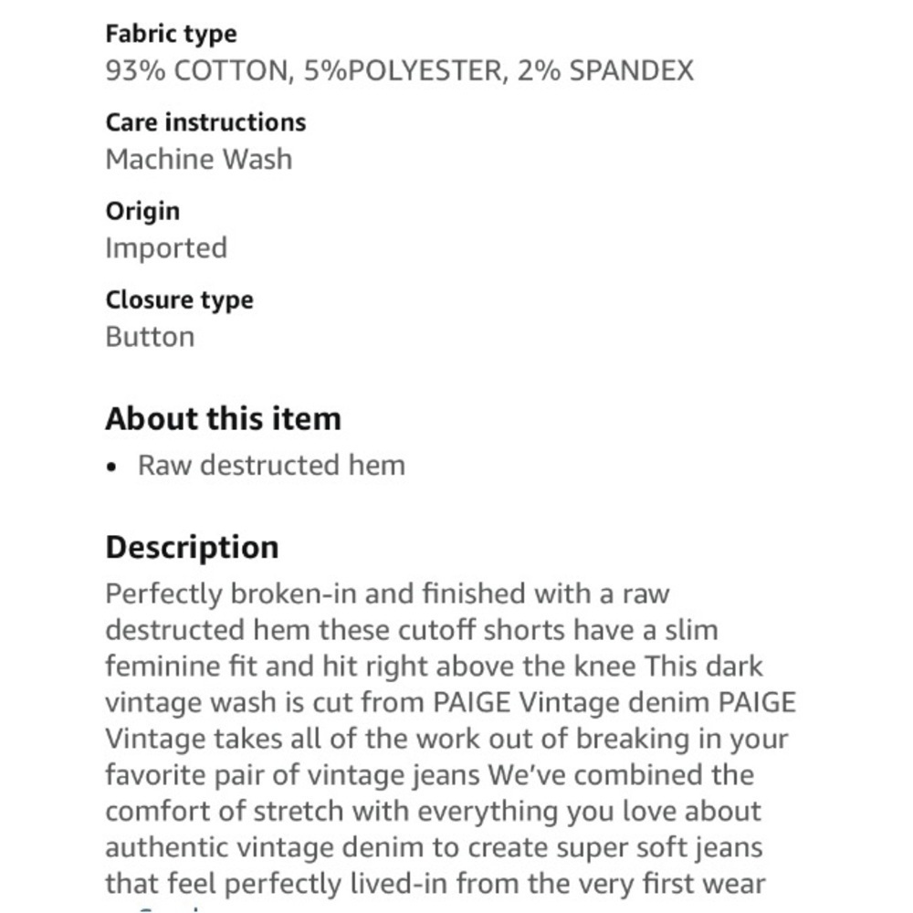 PAIGE Jax Denim Knee Shorts Size 30 Bermuda Modest - Picture 16 of 17
